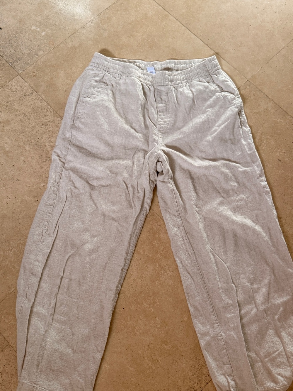 Old Navy Cream Linen Blend Pants